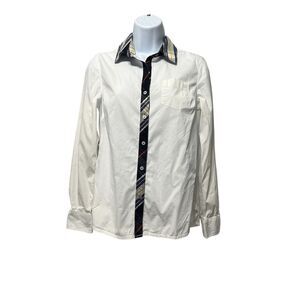 Vintage Tommy Hilfiger Women's White‎ Oxford Button Down Long Sleeve Shirt Sz SP